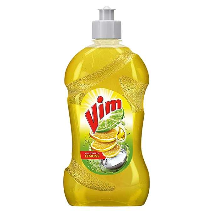 Vim Dishwash Liquid Gel Lemon, With Lemon Fragrance, Leaves No Residue, Grease Cleaner For All Utensils, 500 ml Bottle