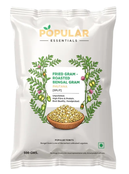 Popular Essentials Fried Gram (Bengal Gram) - வறுத்த கடலை (கொண்டைக்கடலை) - Kadalai - 500g