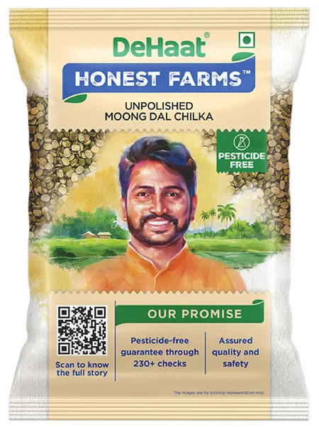 Dehaat Honest Farms Unpolished Moong Dal Chilka - பாசி பருப்பு - Paruppu - 500g