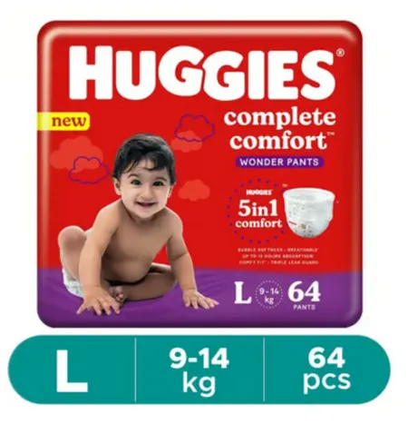 Huggies Complete Care (Pants, L , 9-14 kg) - 64 Piece