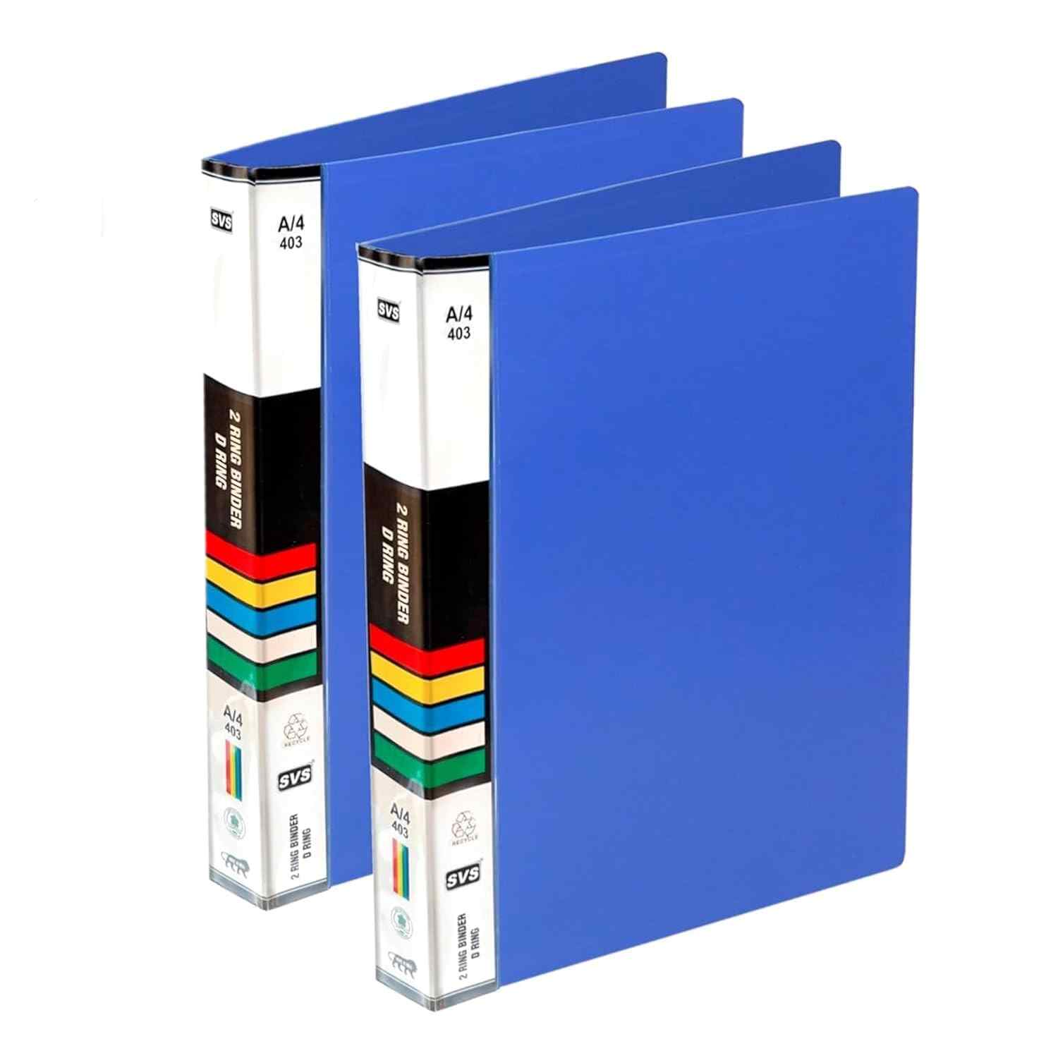 SBFM 2 Pack Ring Binder File 2D A4 Size Tough & Durable A4 Size Ring Binder Box Board File for Certificates Document Holder - Blue