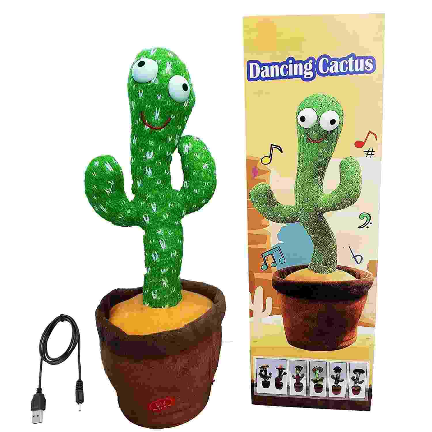 SBFM Rechargeable Toys Talking Cactus Baby Toys for Kids Dancing Cactus Toys Can Sing Wriggle & Singing Recording Repeat What You Say Funny Education Toys for Children Playing Home Decor for Kids