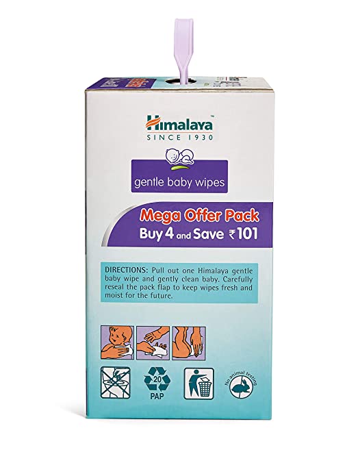 Himalaya Gentle Baby Wipes Mega Offer Pack (4N x 72's)