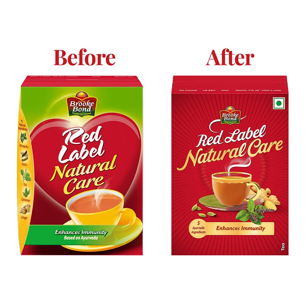 Red Label Natural Care Tea, with 5 Ayurvedic Ingredients, 500 g