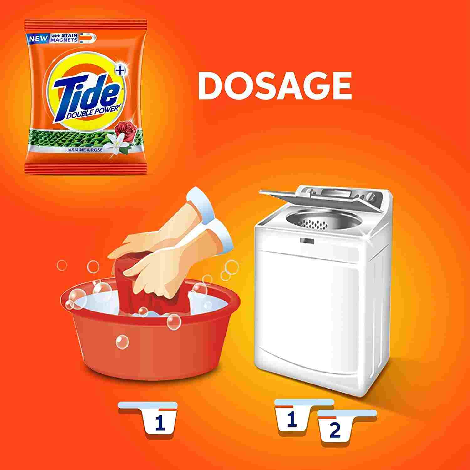 Tide Plus Double Power Detergent Washing Powder Jasmine & Rose 2kg