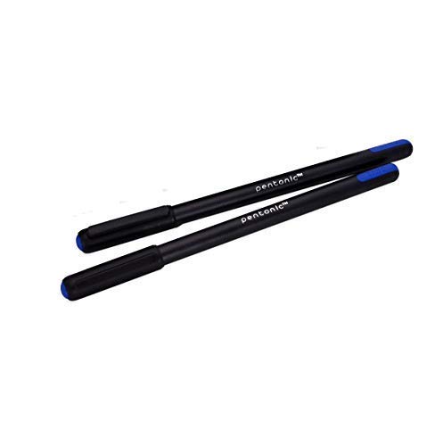 Blue Colour - Pentonic Ball Pen Blister Pack | Tip Size 0.7 mm | Click Off Mechanism With Black Matte Finish Body | Comfortable Grip For Fast Flow Writing Experience | Pack Of 10 Pens