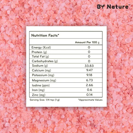 By Nature Himalayan Pink Salt Salt In Fresh Mineral Rich Low Sodium Pink Salt Flavorful Vegan Food - 400g