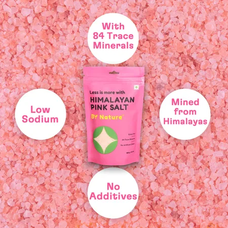 By Nature Himalayan Pink Salt Salt In Fresh Mineral Rich Low Sodium Pink Salt Flavorful Vegan Food - 400g