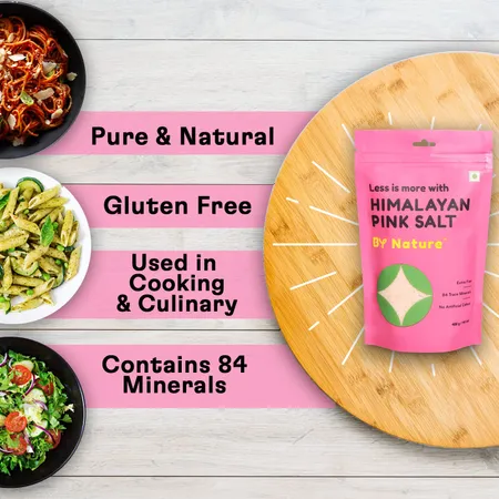 By Nature Himalayan Pink Salt Salt In Fresh Mineral Rich Low Sodium Pink Salt Flavorful Vegan Food - 400g