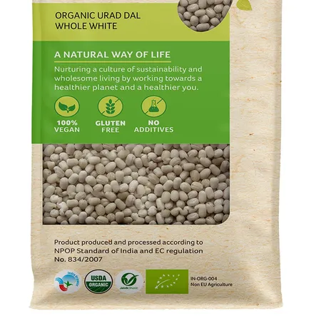 Organic Tattva Urad Dal Whole White - முழு வெள்ளை உளுத்தம் பருப்பு - Paruppu - 500g