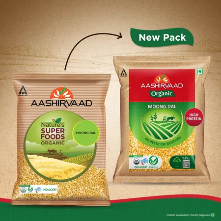 Aashirvaad Nature's Super Foods Organic Moong Dal - பாசி பருப்பு - Paruppu - 1Kg