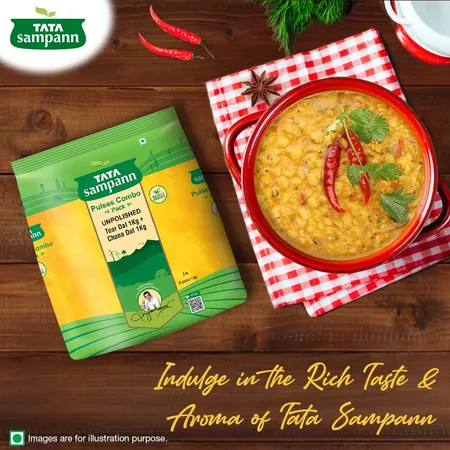 Tata Sampann Combi Pack Toor Dal & Chana Dal - துவரம் பருப்பு & கடலை பருப்பு - Paruppu - 2Kg