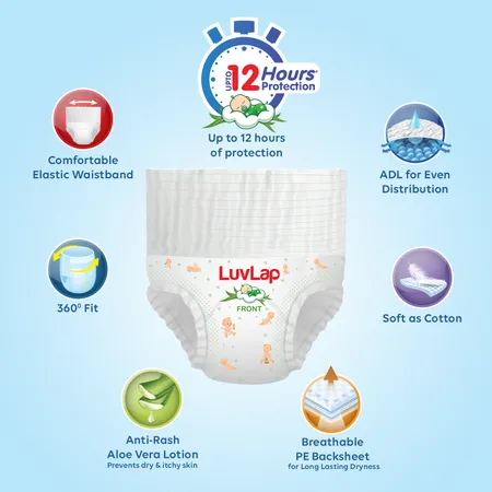 Luvlap Diaper (Pants, XL, 12-17 kg) - 54 Piece