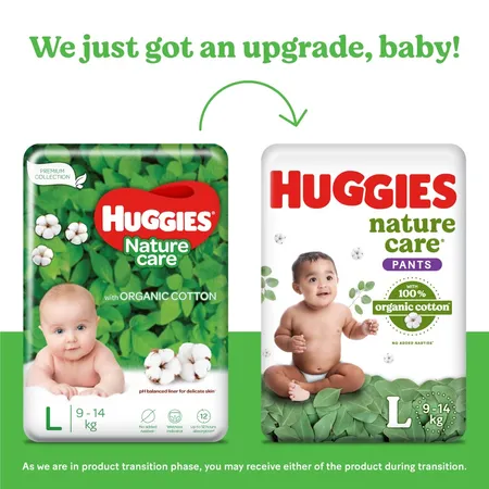 Huggies Nature Care (Pants, L, 9-14 kg) - 52 Piece