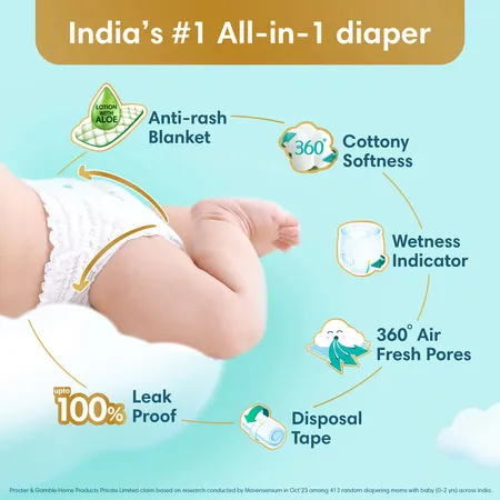 Pampers Premium Care Diapers (Pants, NB , 0-5 kg) - 70 Piece