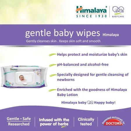 Himalaya Gentle Baby Wipes - 72 Piece