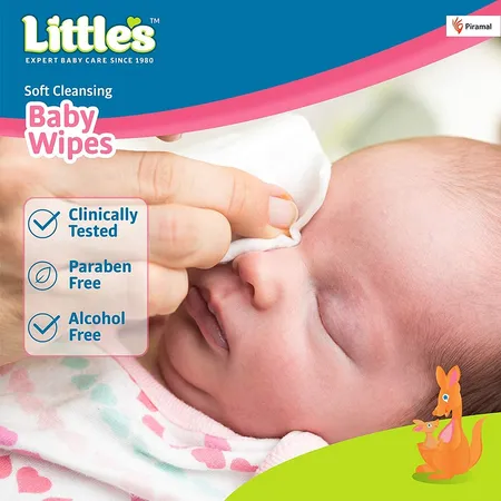 Littles Soft Cleansing Baby Wipes 80 pc X 2 Combo - Pack of 02