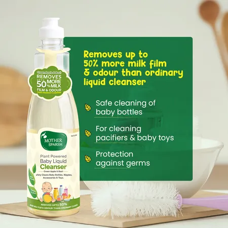 Mother Sparsh Plant Powered Natural Baby Liquid Cleanser For Baby Bottles Accessories Toys Cleaning - 500ML