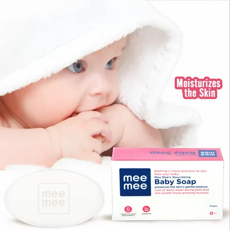 Mee Mee Nourishing Baby Soap For Bath Bar with 100% Natural Amond Oil & Milk Extract - 75g