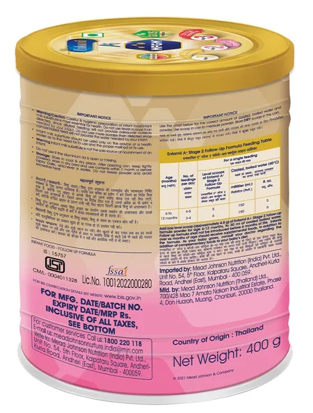 Enfamil A+ Stage 2: Follow Up Formula (6 to 12 Months) - 400g