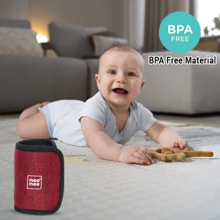 Mee Mee Portable Baby Bottle Warmer with Quick USB Charging Warm Baby Milk Using Battery Pack Maroon