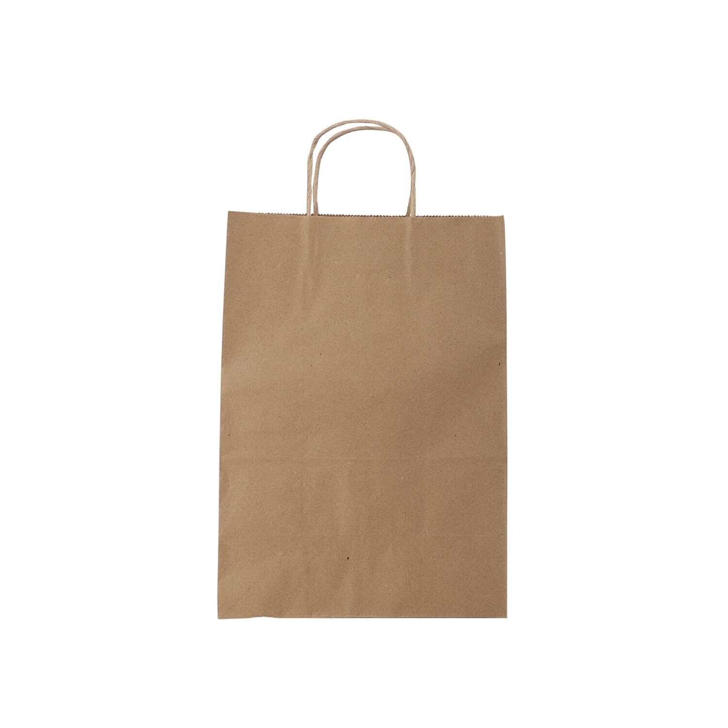 SAI BAGAVATH FAMILY MART Brown Kraft Paper Carry/Gift/Cloth/Grocery Recycled Eco Friendly Bags with handles - 10 * 5.5 * 14 inches, Pack of 20 pcs