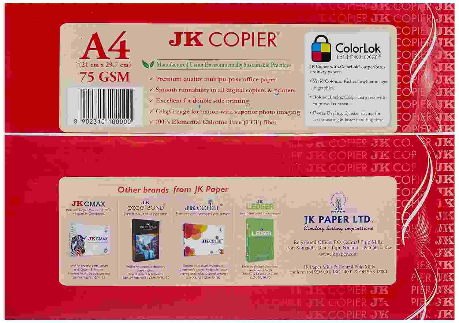 JK Copier Paper 75GSM A4, 1 Ream (500Sheets)