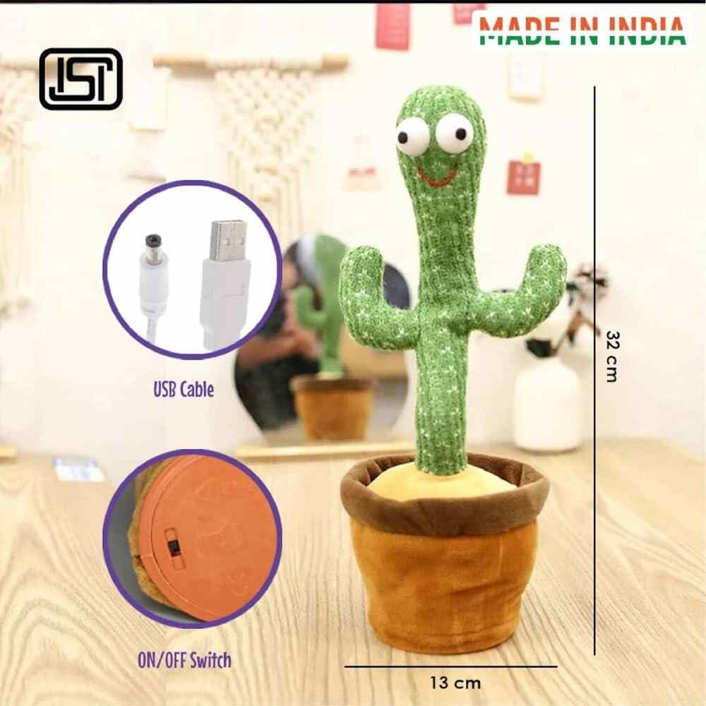 SBFM Rechargeable Toys Talking Cactus Baby Toys for Kids Dancing Cactus Toys Can Sing Wriggle & Singing Recording Repeat What You Say Funny Education Toys for Children Playing Home Decor for Kids