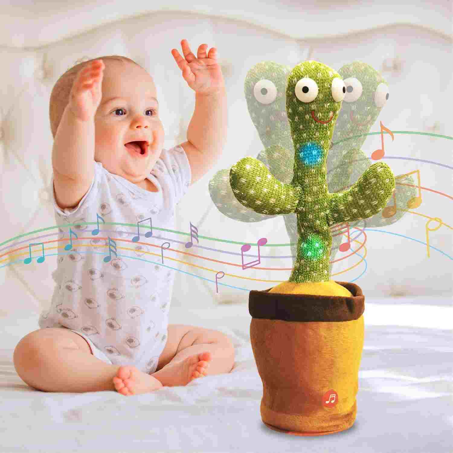 SBFM Rechargeable Toys Talking Cactus Baby Toys for Kids Dancing Cactus Toys Can Sing Wriggle & Singing Recording Repeat What You Say Funny Education Toys for Children Playing Home Decor for Kids