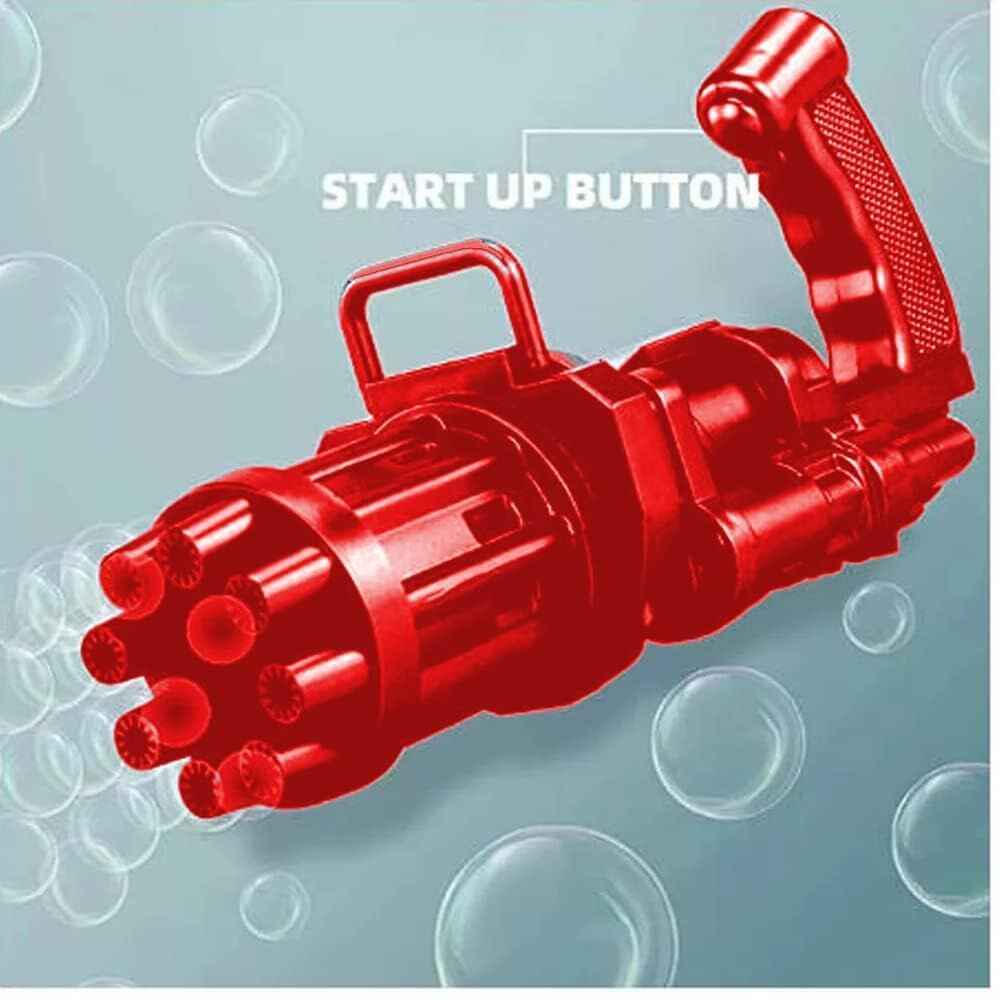 SBFM 8 Hole Electric Gatling Bubble Gun for Kids with Soap Solution Indoor and Outdoor Toys for Toddlers Bubble Maker Gun Machine for Girls, Boys and for Parties (Multicolor, 3+ Year)