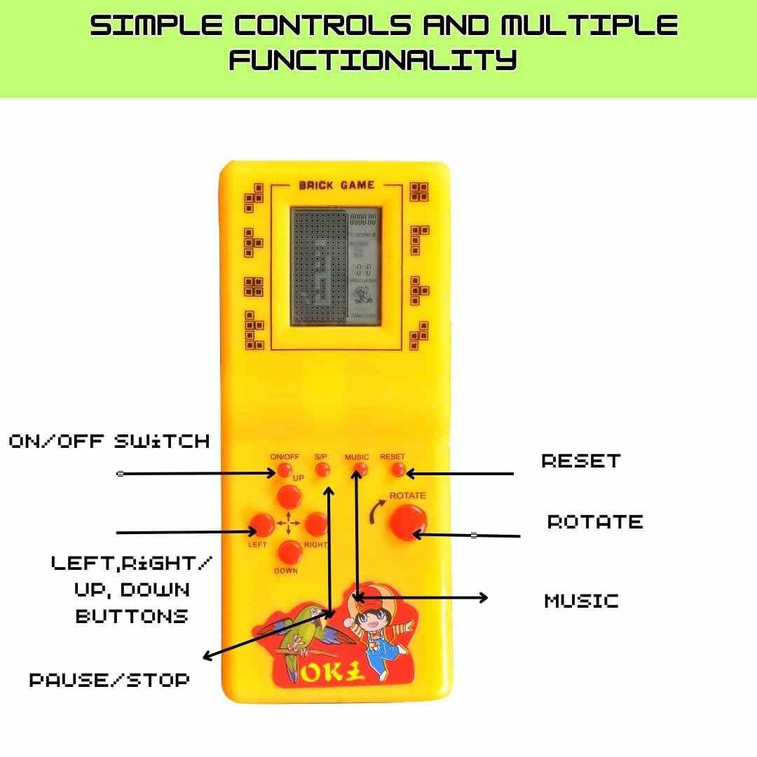 SBFM Handheld Portable Indoor and Outdoor Brick Game 9999 in 1 Video Game Compatible for Kids - Colour and Design as per Stock