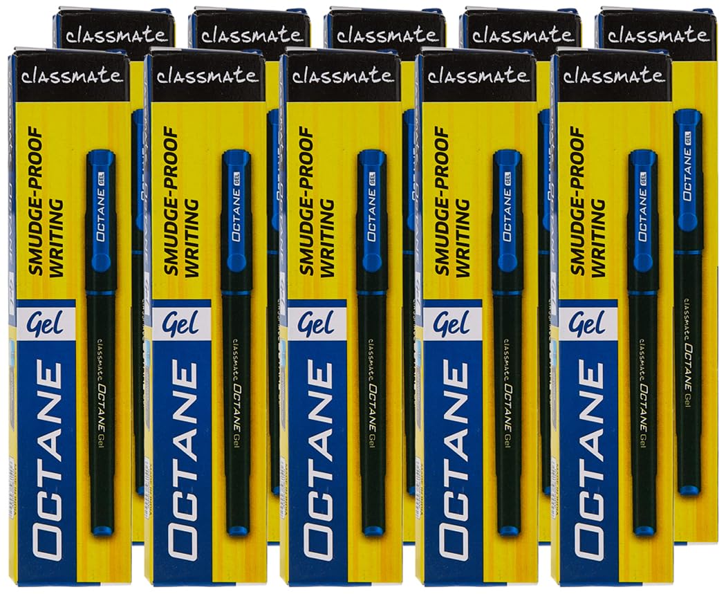 Classmate Octane Gel Pens, Blue - Pack of 10